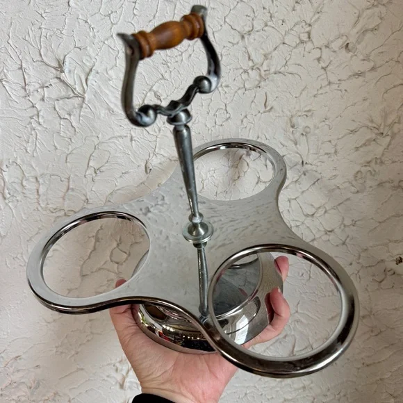 Indiana Glass Silver and Clear Glass Serving Dish - Picture 7 of 7